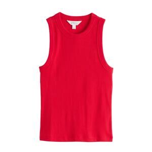 Market & Spruce Molli Ribbed High Neck Tank Top – Red, Size M